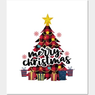 Merry Christmas Tree Posters and Art